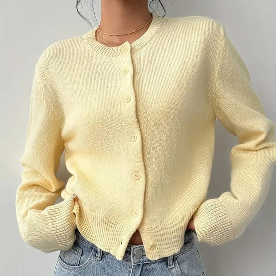 Light Ribbed Button-Up Cardigan CJ US