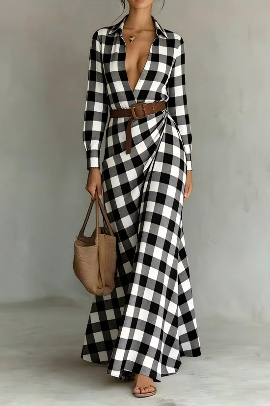 Solid-color Irregularly Pleated Dress With A Belt 