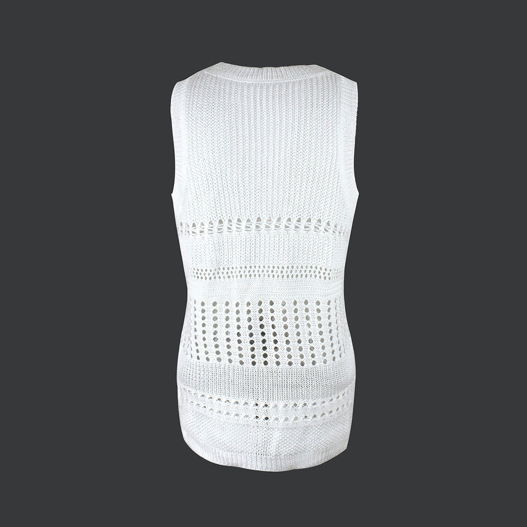 Womens Solid-Color Thin Pullover Vest 