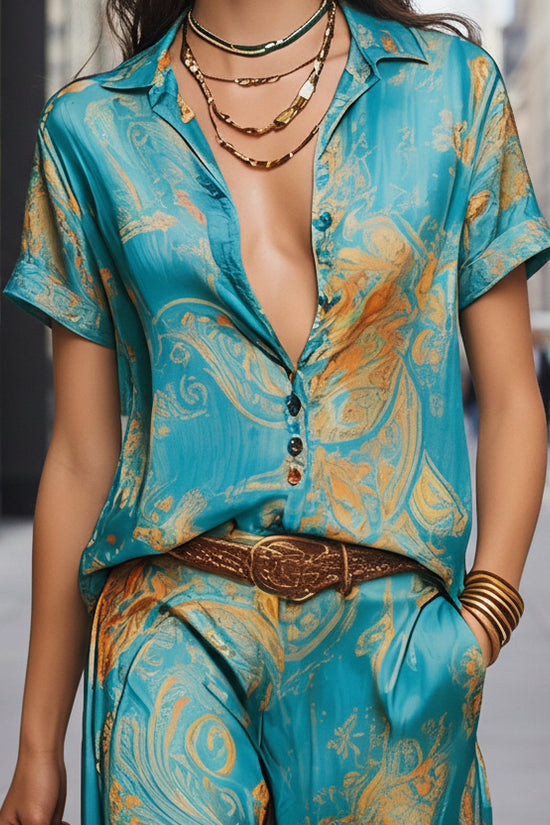 Cross-border Amazon Fashion Casual Elegant Resort Two-Piece Set 