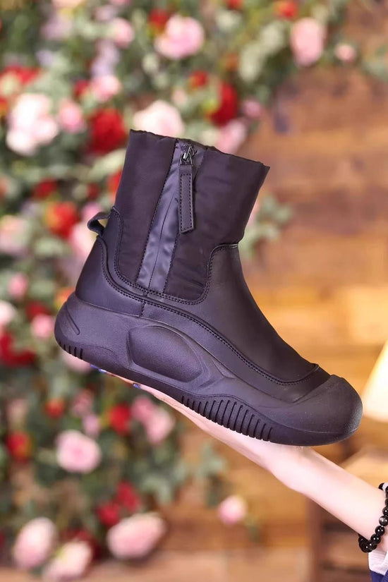 Women’s Plush Snow Boots – Waterproof Side-Zip Winter Boots 