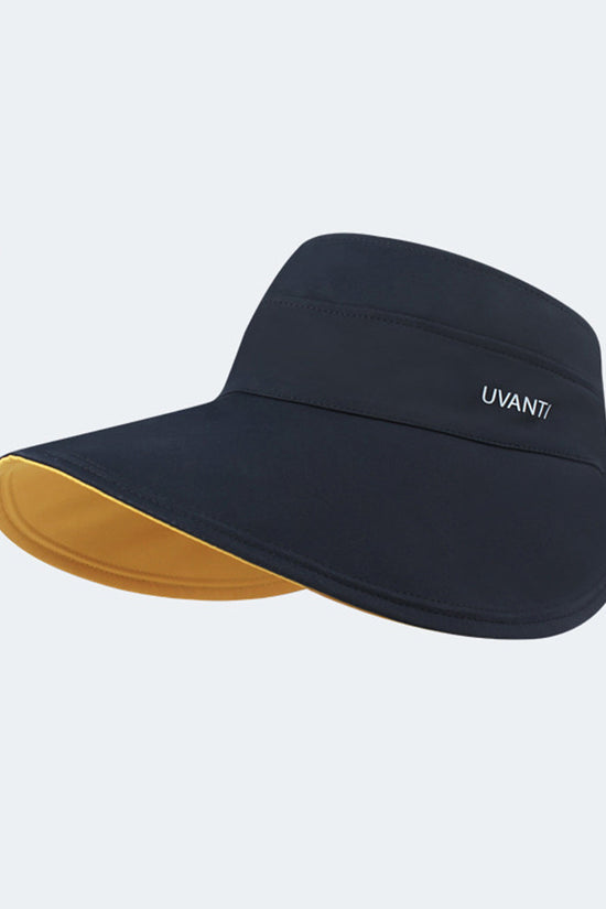 Solid-color Simple Double-sided Wide-brimmed Hat With Empty Crown, Light And Fresh Outdoor Wrap-around Style Large Brim, With Storage Function For Sun Protection. 