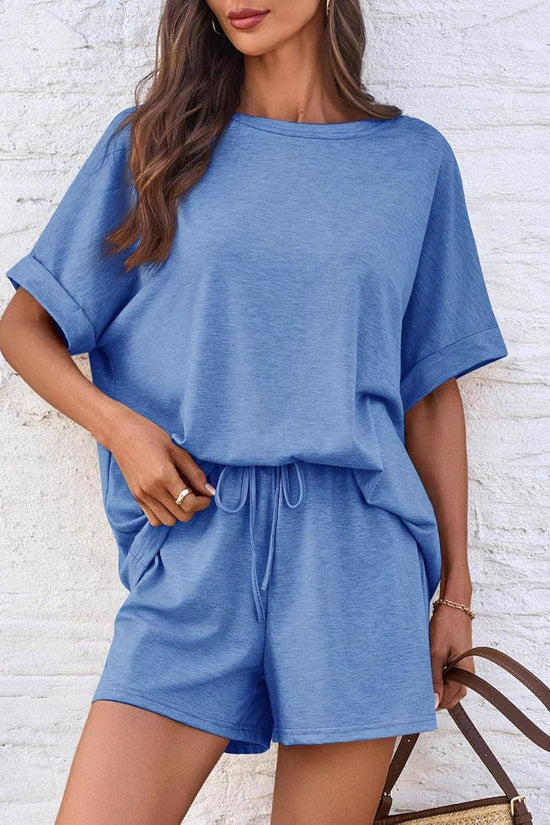 👕 Oversized T-Shirt & Drawstring Shorts Set – Ultimate Casual Comfort FitiqueFit