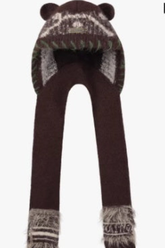 Women’s Cute Bear Ear Knitted Hat – Warm Ear-Covering Winter Beanie - FitiqueFit