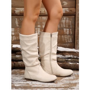 FitiqueFit Plus Size Women’s Boots – Side Zipper Pleated Style, Wide Fit Comfort CJ
