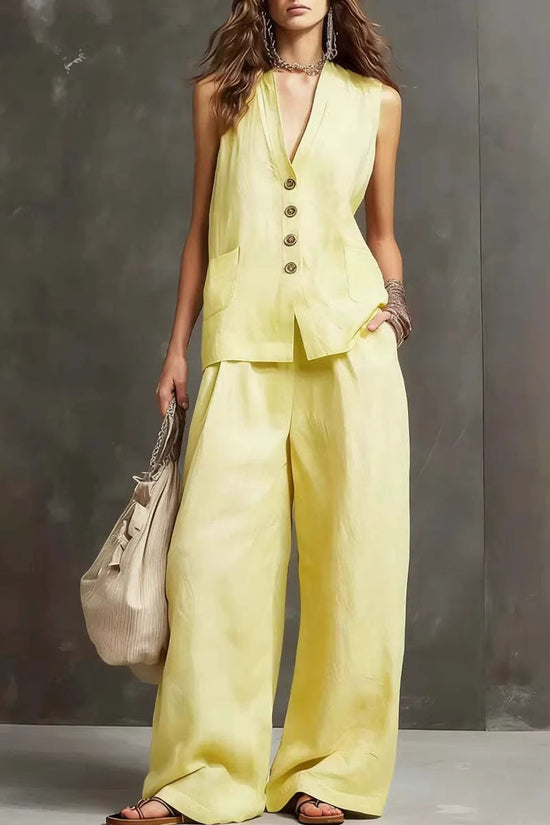 Seasonal Laid-back Linen Suit 