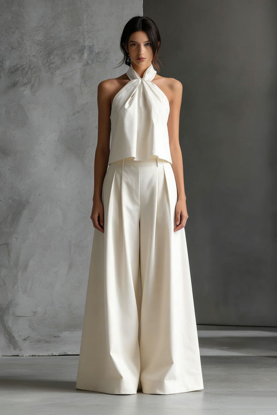 Loose-fitting Sleeveless Top And Wide-leg Pants Two-piece Set 