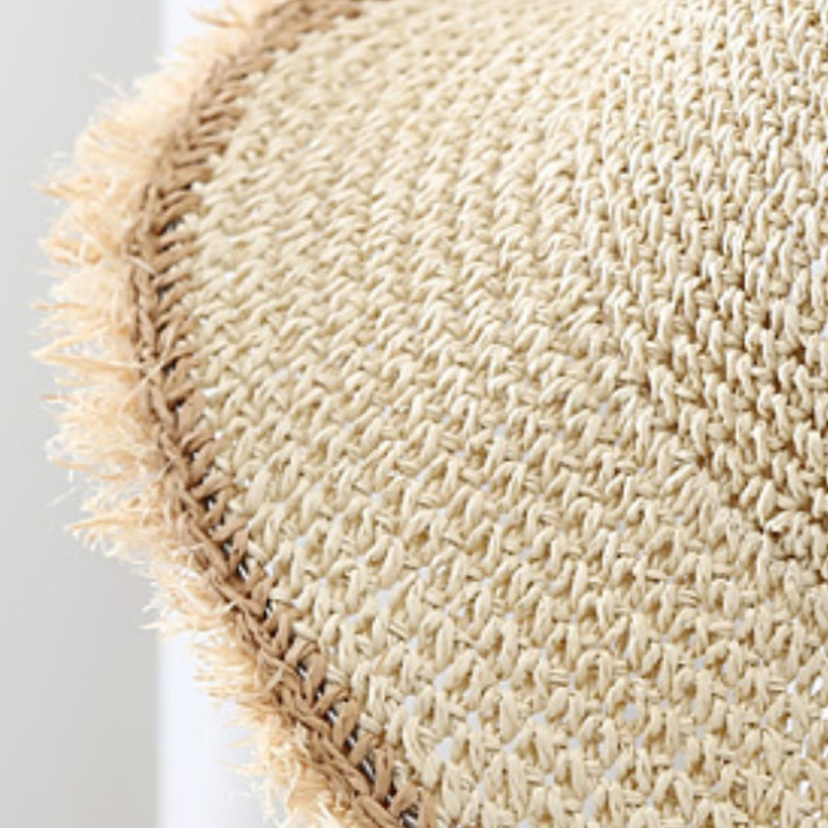 The Korean Version Of The Wide-brimmed, Fringed, Woven Straw Hat, Sun Hat, Round-top Fisherman's Hat, Beach Vacation Hat, And Sandcastle Hat Is Suitable For Vacations. 
