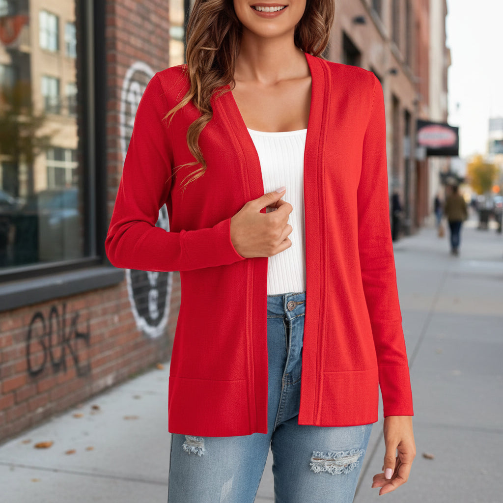 Womens Simple All-Match Knitted Cardigan Coat 