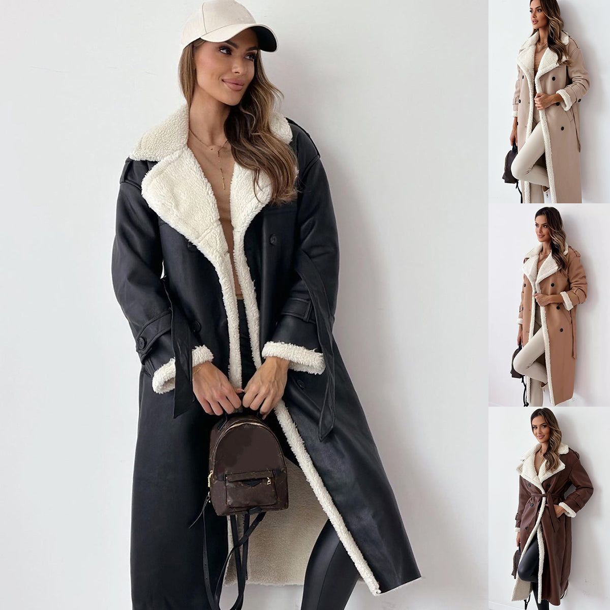 Winter Jacket With Belt Fashion Double Breasted Lapel Windbreaker Women's Long Trench Coat Mid-length Overcoat Clothing 
