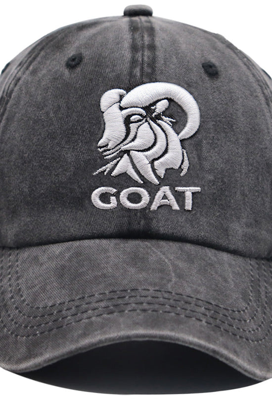 2pcs GOAT Ram Embroidered Baseball Cap - Vintage Washed Cotton Hat, Adjustable Unstructured Low Profile, Casual Outdoor Cap For Men Women 