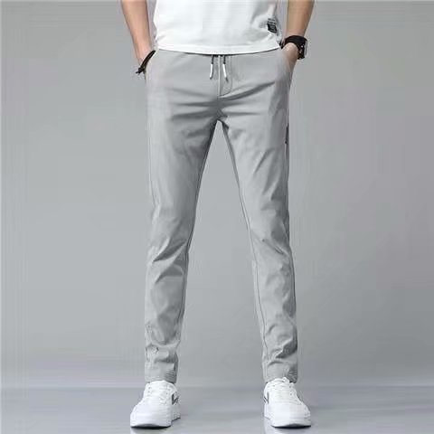 Drawstring Trousers Thin Casual Pants Korean Version Loose Straight Sweatpants Mens Clothing FitiqueFit
