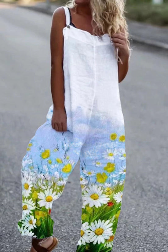 Women’s Butterfly Print Overalls 