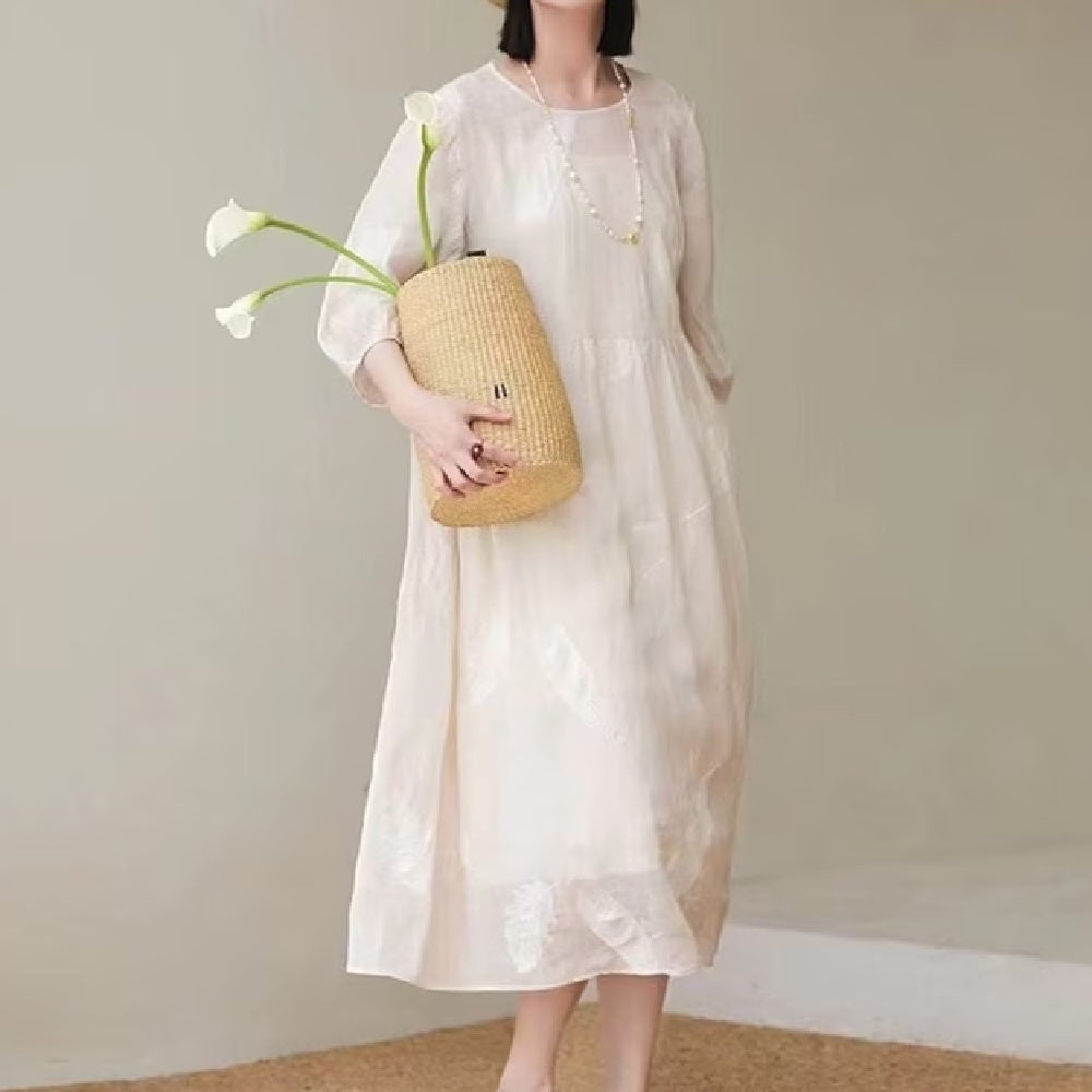 Women's Fashion Personality Linen Dress CJ US