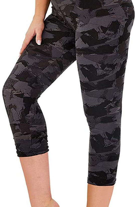 Cropped High-Rise Leggings – USA Flag Print Patriotic Workout Pants 
