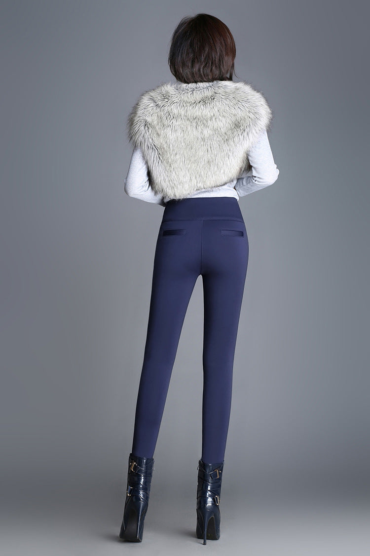 High waist and velvet padded leggings 