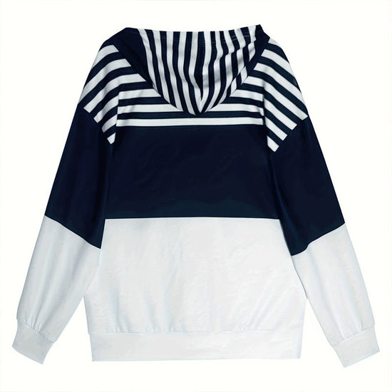 Plus Size Color Block Hoodie – Women’s Casual Zip Sweatshirt CJ US