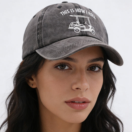 Funny Golf Cart Hat Adjustable Baseball Cap 