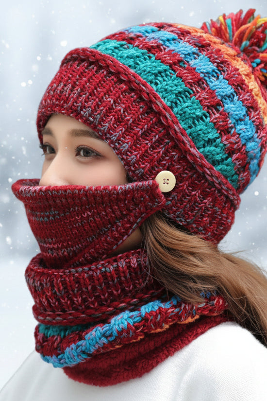 Winter Plush Knitted Hat – Soft Warm Knit Beanie for Cold Weather - FitiqueFit