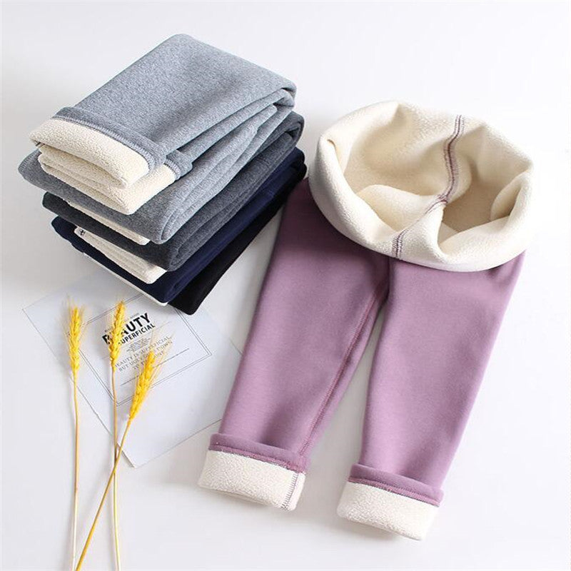 Girls' Wool Lined Thickened Leggings 