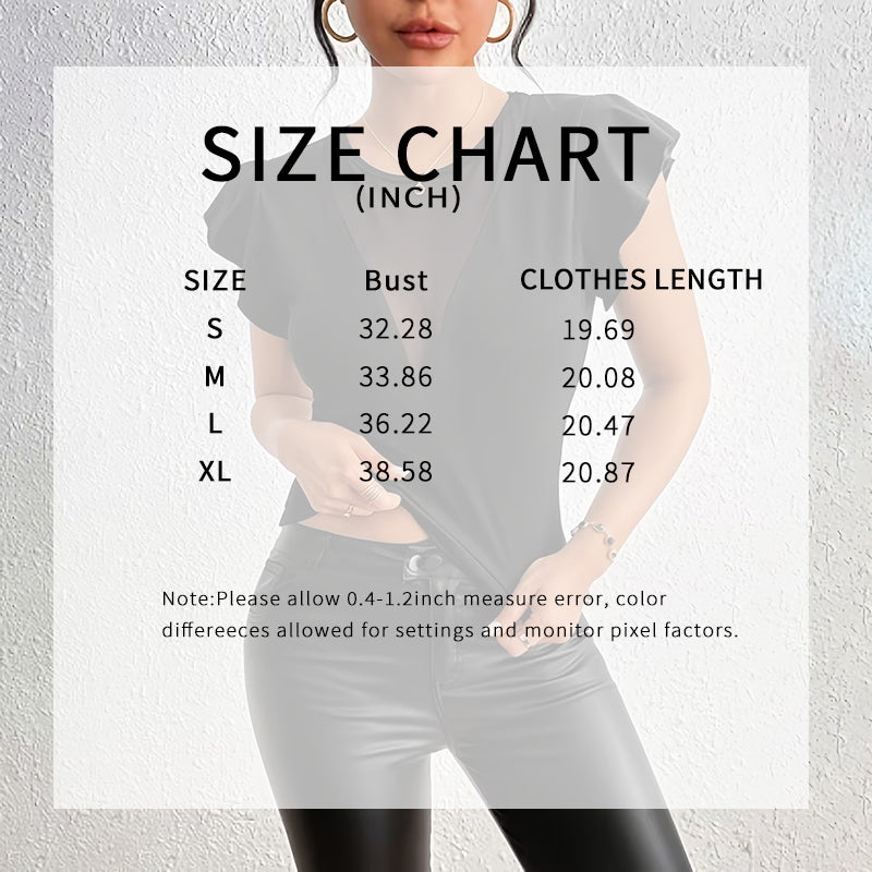 Women Summer Ruffle Tops Sexy Mesh Panel Short Sleeve Shirts Trendy Casual  Slim Fitted Tees Blouse 