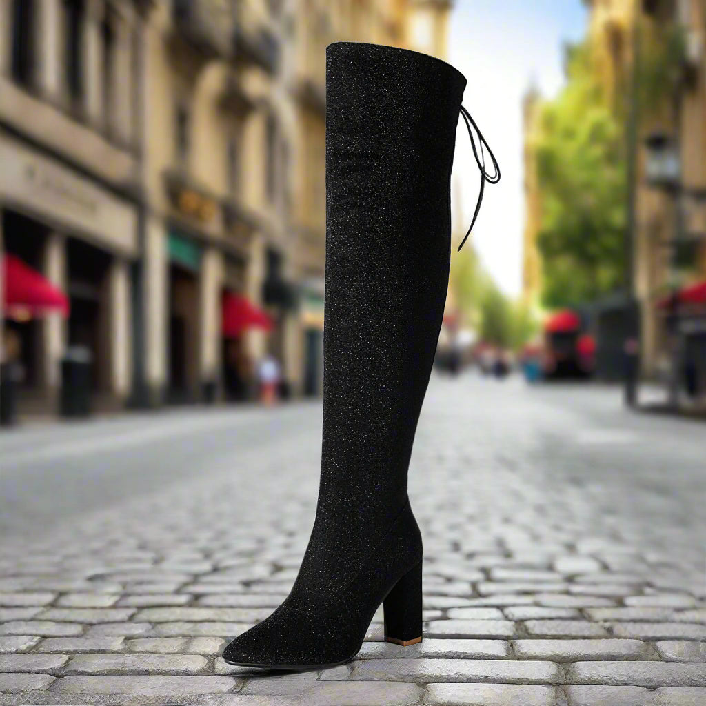 Plus-Size Over The Knee Long Boots for Women – Chunky Heel Nightclub Platform CJ