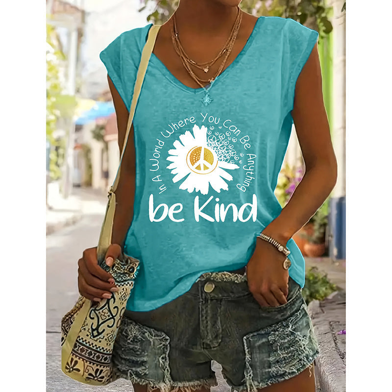 2-Pack Wildflowers Graphic Print V-Neck Tee Tops CJ