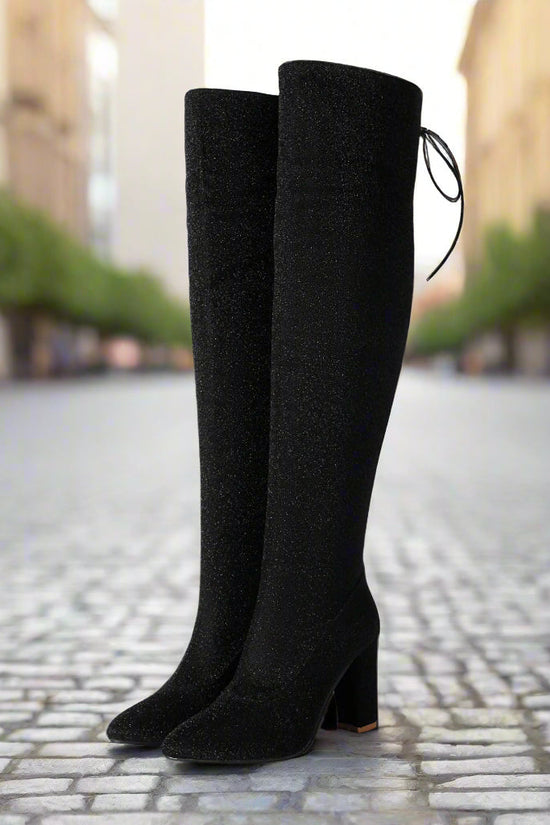 Plus-Size Over The Knee Long Boots for Women – Chunky Heel Nightclub Platform CJ