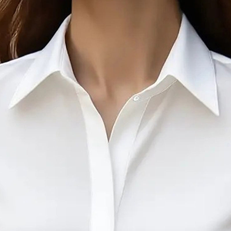 Women's Long Sleeve Satin Blouse, V Neck Loose Fit Tunic Top For Business Casual Office Fall CJ US