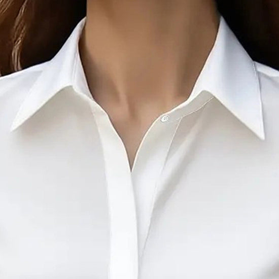 Women's Long Sleeve Satin Blouse, V Neck Loose Fit Tunic Top For Business Casual Office Fall CJ US