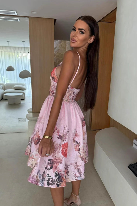 Women's Fashionable Slim-Fit Printed Strap Dress 
