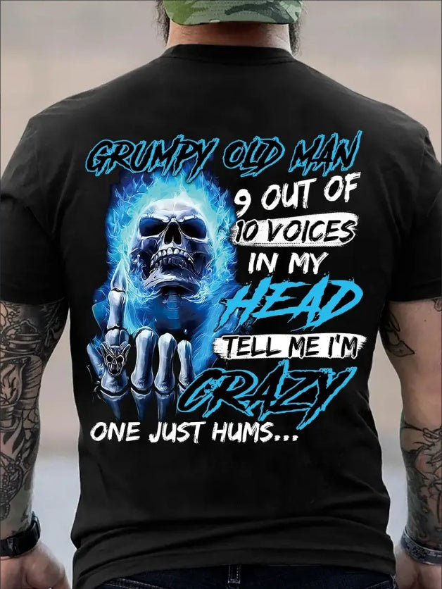 Plus Size, Personality Skull 3D Back Print Men's Casual Summer Oversized Graphic T-shirt Short Sleeve Loose T-shirt For Street Outdoor FitiqueFit