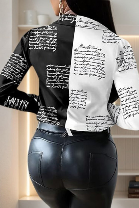 2025 New Women's Shirt Fashion Casual Colorful Long Sleeve Shirt Flower Printed Top Loose Neck Sexy T-shirt Fashion CJ US