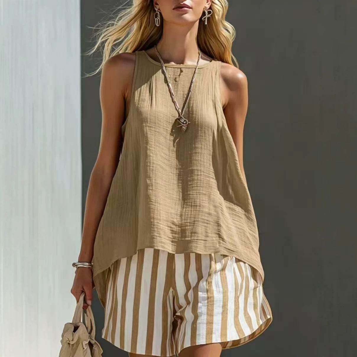Solid Color V-Neck Long-Sleeve Shirt Womens Loose-Fitting Button-Up Top 