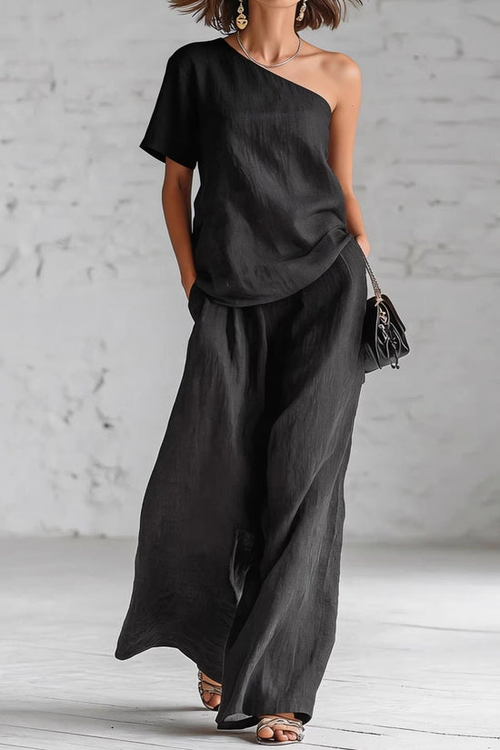 Fashion Top And Wide-leg Pants Casual Set 