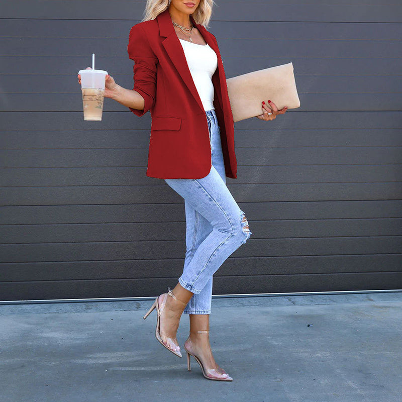 Womens Casual Blazers Open Front Long Sleeve Work Office Suit Jackets Blazer CJ US