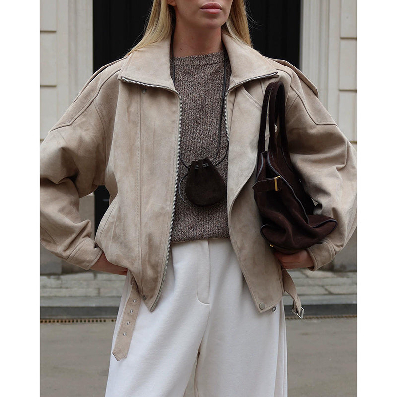 Women's Casual Zip Up Jacket, Fall Long Sleeve Outerwear Coat With Pockets CJ US