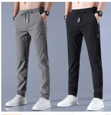 Drawstring Trousers Thin Casual Pants Korean Version Loose Straight Sweatpants Mens Clothing FitiqueFit