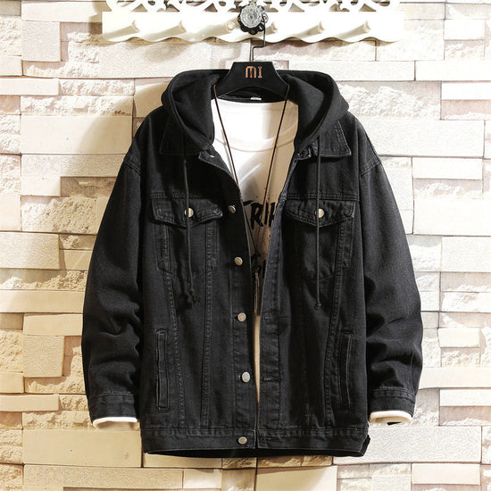 Women's Oversized Washed Denim Jacket – Hooded Loose Korean Style 