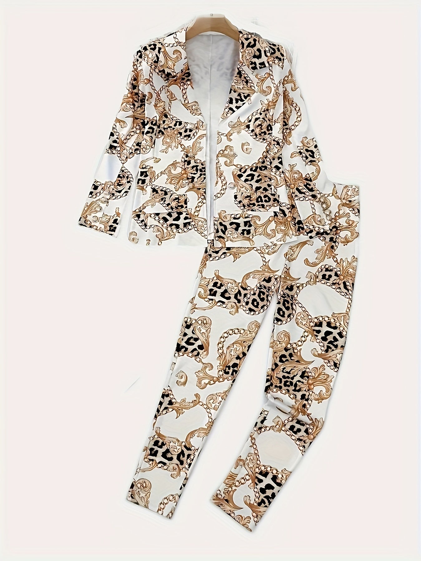Geometric Print Two-Piece Blazer Set CJ US
