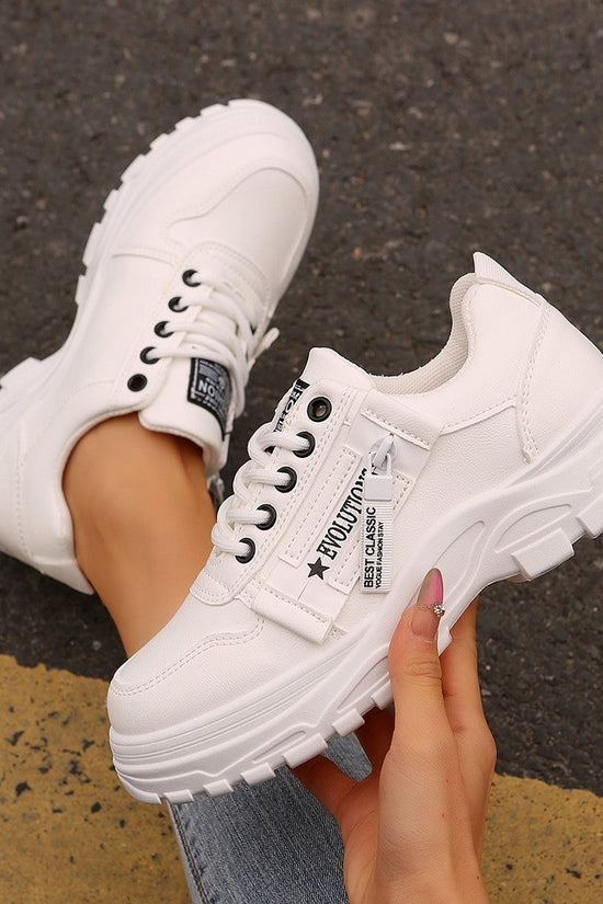 Women’s Lace‑Up Side‑Zipper Sports Sneakers CJ US