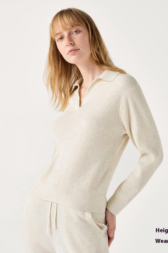 Women’s Ribbed Half-Open Collar Sweater CJ