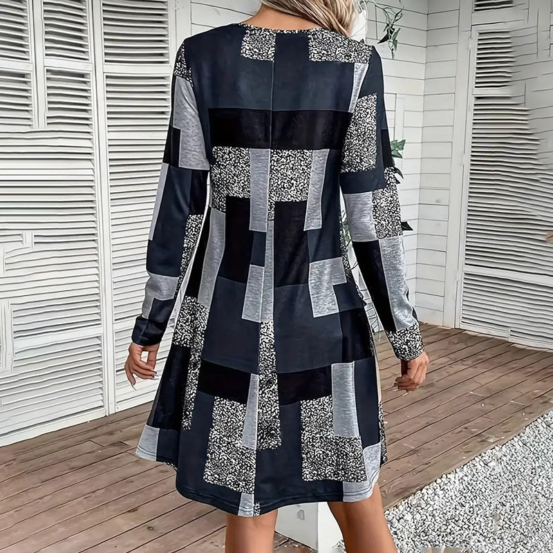 Women's Round Neck Long Sleeve Dress CJ US