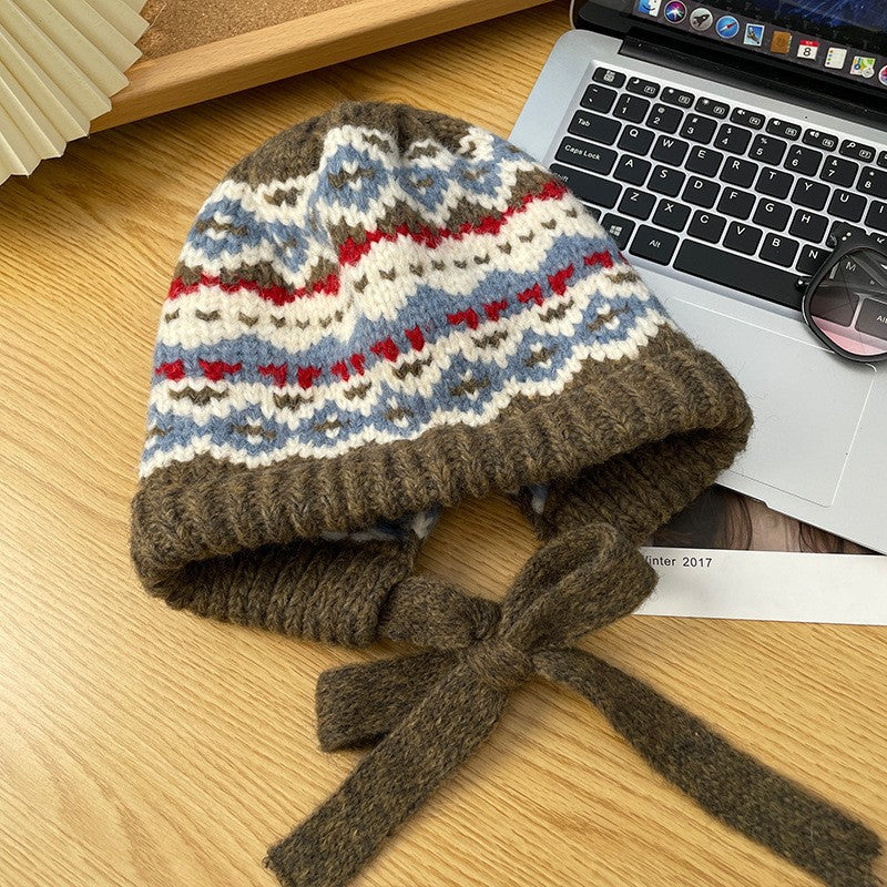Winter Vintage Wool Bag Cap – Warm Ear Protection Hat for Cold Weather - FitiqueFit