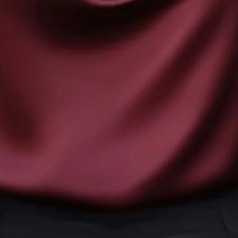 Women's Elegant Draped Neck Blouse, Solid Color Ruffle Detail Long Sleeve Shirt For Office And Formal Wear CJ US