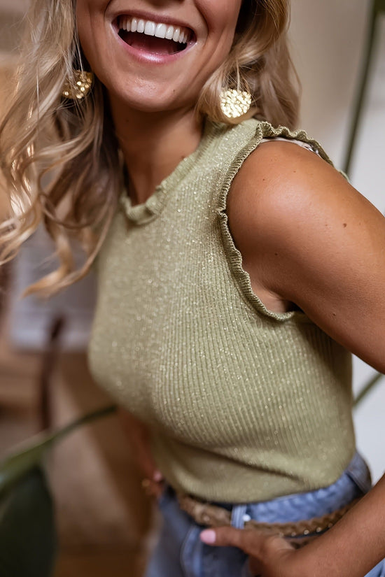 Women's Crew-neck Ribbed Stretchy Sleeveless Tank Top 