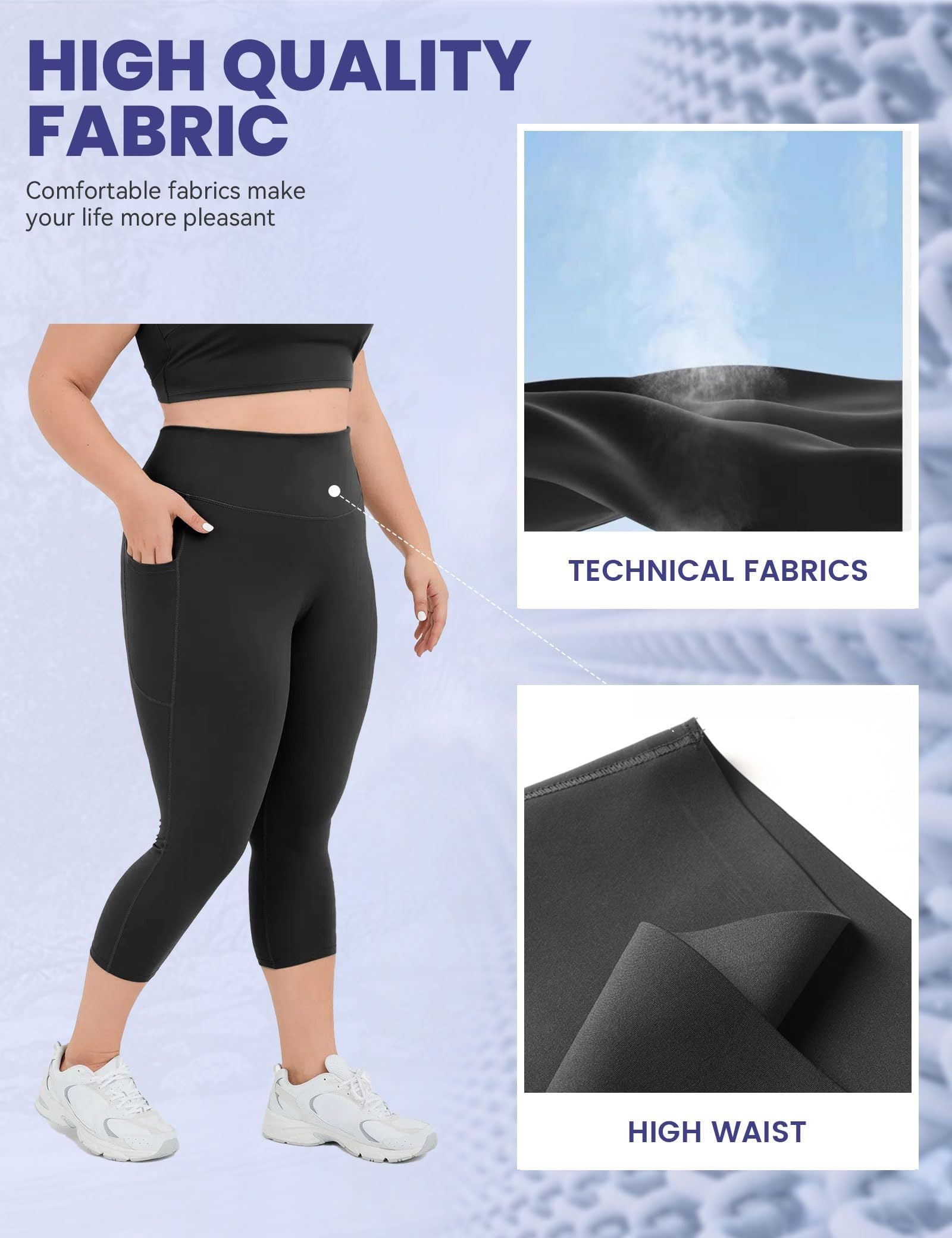 High-waisted cropped yoga pants with pockets CJ US