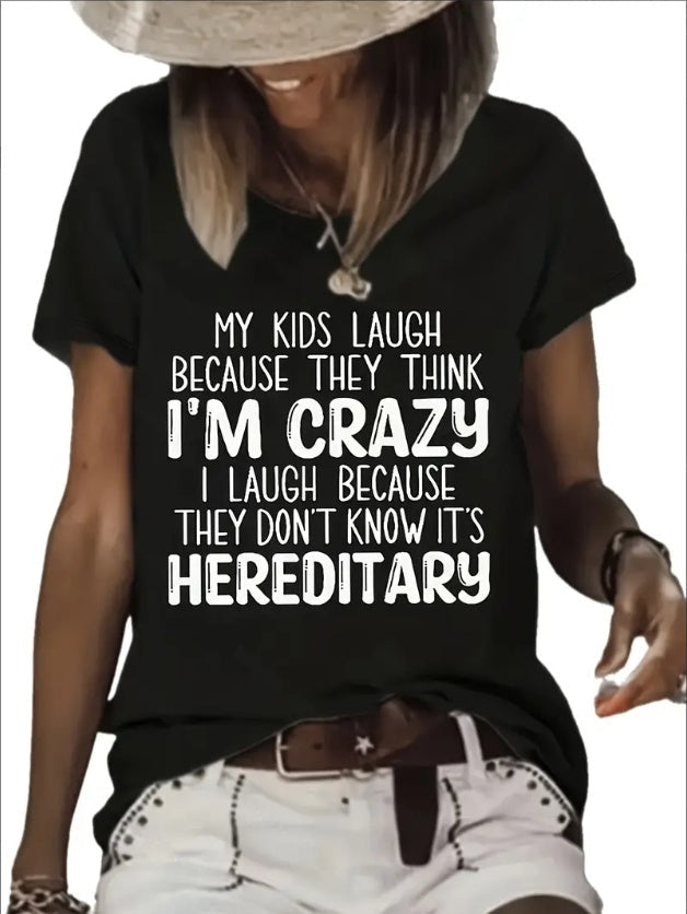 Women’s Vibrant Letter‑Print Crew‑Neck Tee CJ US