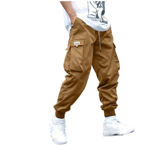 Multi-pocket Cargo Pants Men's Casual Hip-Hop Drawstring Trousers Outdoor Streetwear Sports Pant CJ US