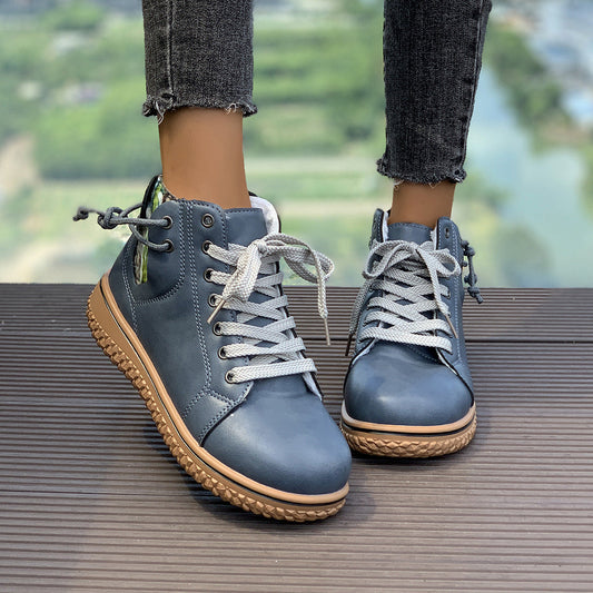 Women's Flat Heel Martin Boots Lace-up Zip Cotton-padded Diversi Fashion™